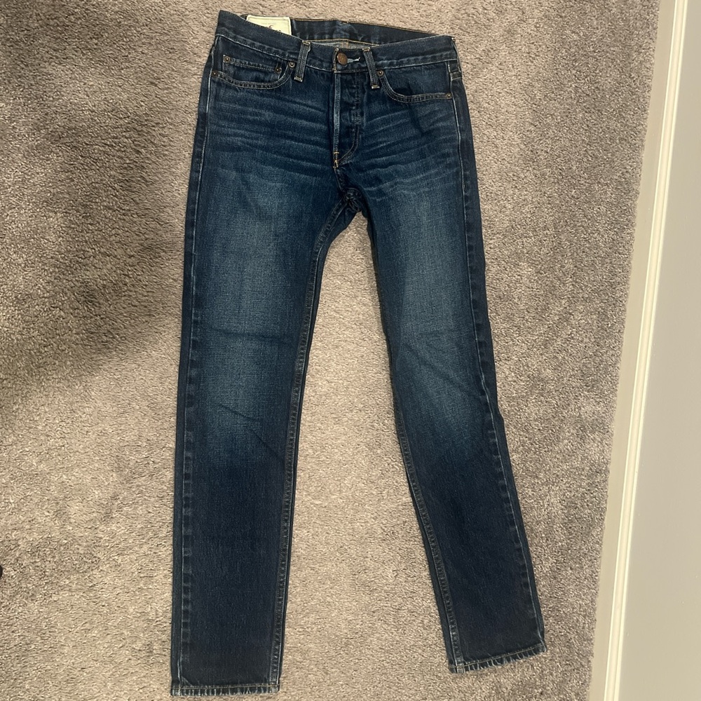 Hollister Men's Dark Blue Slim Jeans